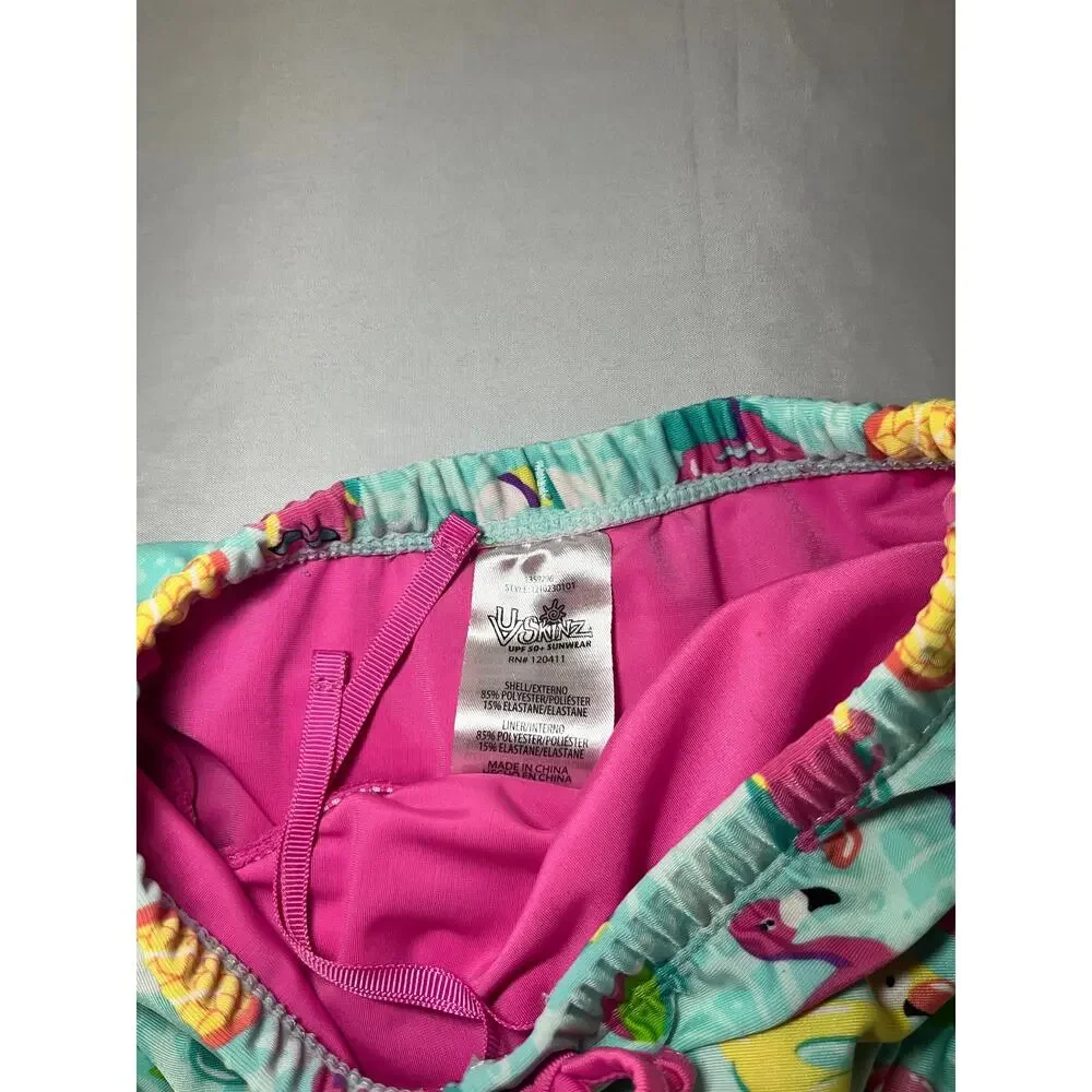 UV Skinz Girls 4T Swim Skirt Bottom UPF 50 Pool Float Print Flamingo Unicorn